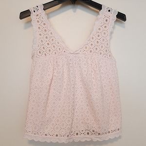 ☀️ Juicy Couture Bonnie Pink Eyelet Crop Top Size S